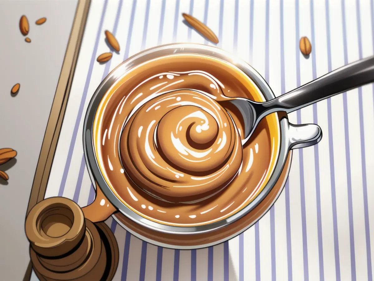 Jar of Peanut Butter and Spoon in Use Strategies for Enhancing Protein Content in Your Smoothies through Top Picks
